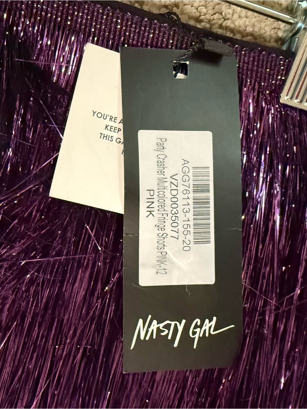 NWT Nasty Gal Tiered Fringe Skirt SZ 8 - Picture 3 of 4